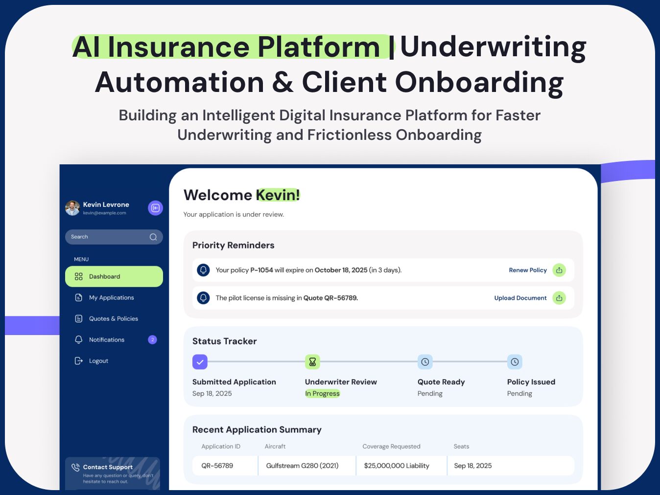 Canadian InsurTech Startup case study visual