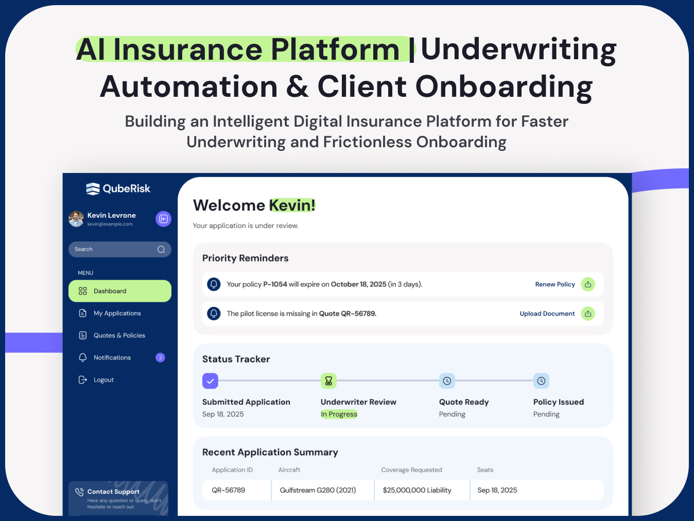 Canadian InsurTech Startup case study visual